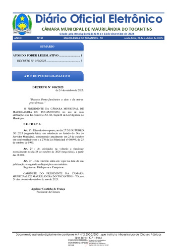 Diário Oficial - Edição 055