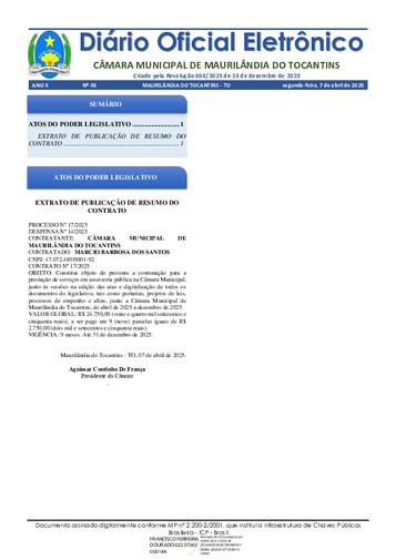 Diário Oficial - Edição 043