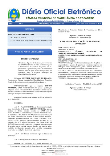 Diário Oficial - Edição 013